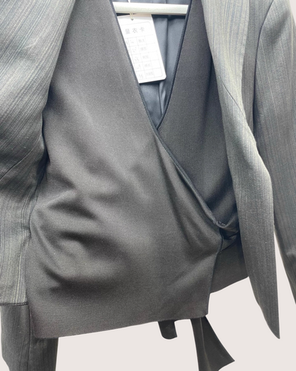 Hermès Ribbon-Detail Blazer Jacket Black FR 34