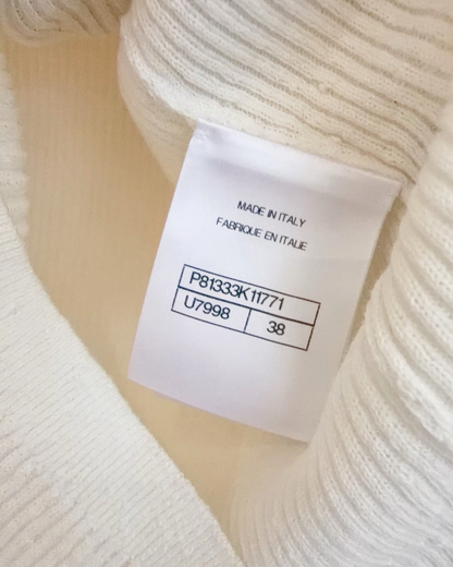 Chanel 26P Ribbed Cardigan White FR 38