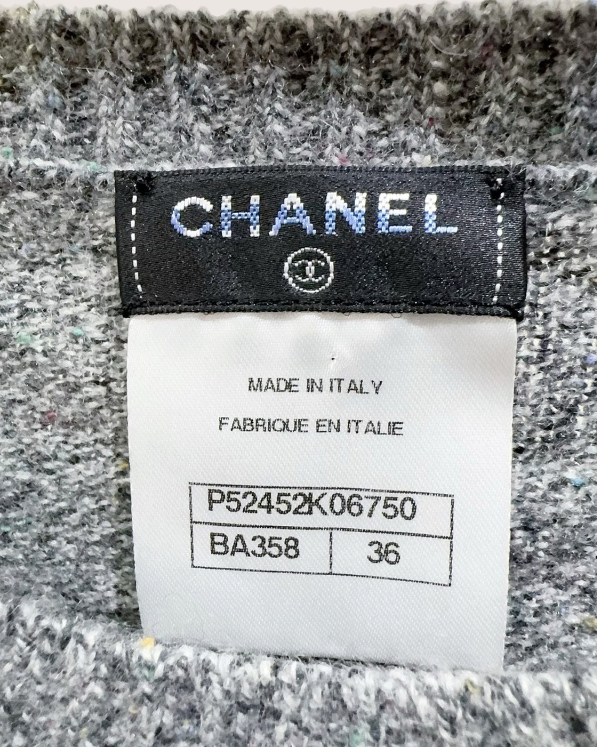 Chanel Floral Sweater Grey, Pink, Multicolor FR 36