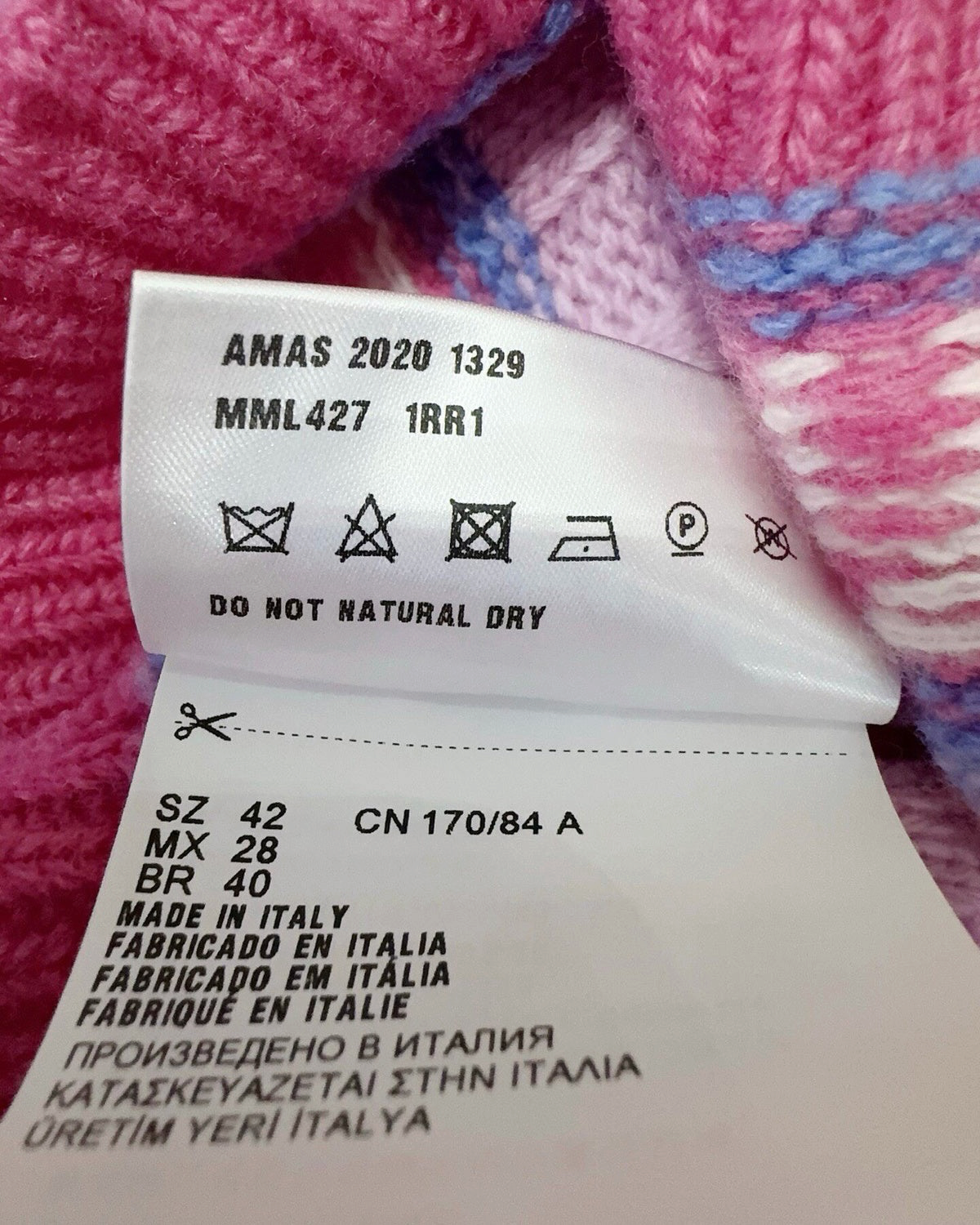 Miu Miu Wool Heart Logo Sweater Pink, Purple, White FR 42