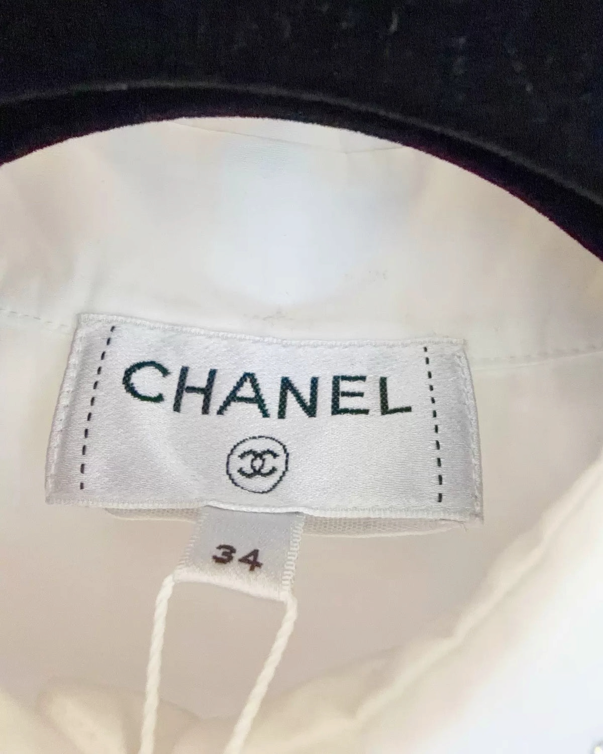 Chanel 25S Sequin Bird Logo Shirt White FR 34