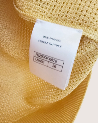 Chanel 26S Cashmere V-Neck Vest Yellow FR 38