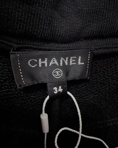 Chanel 21K CC Logo Wide-Leg Trousers Black, Multicolor FR 34
