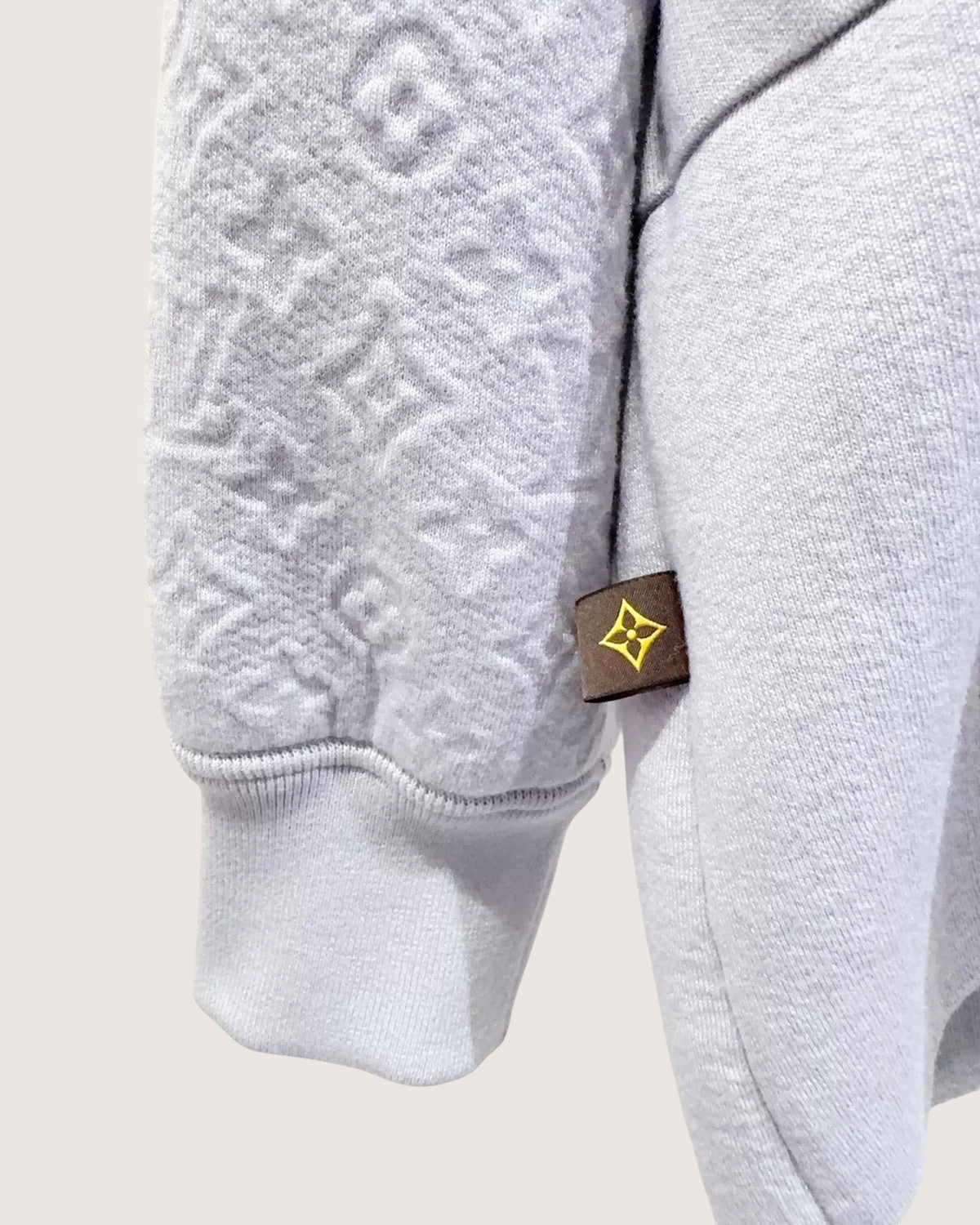 Louis Vuitton Wool Monogram Zip-Up Hoodie Grey FR 38