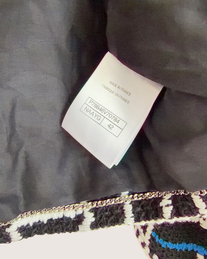 Chanel 25C Tweed Jacket Black, White, Multicolor FR 42