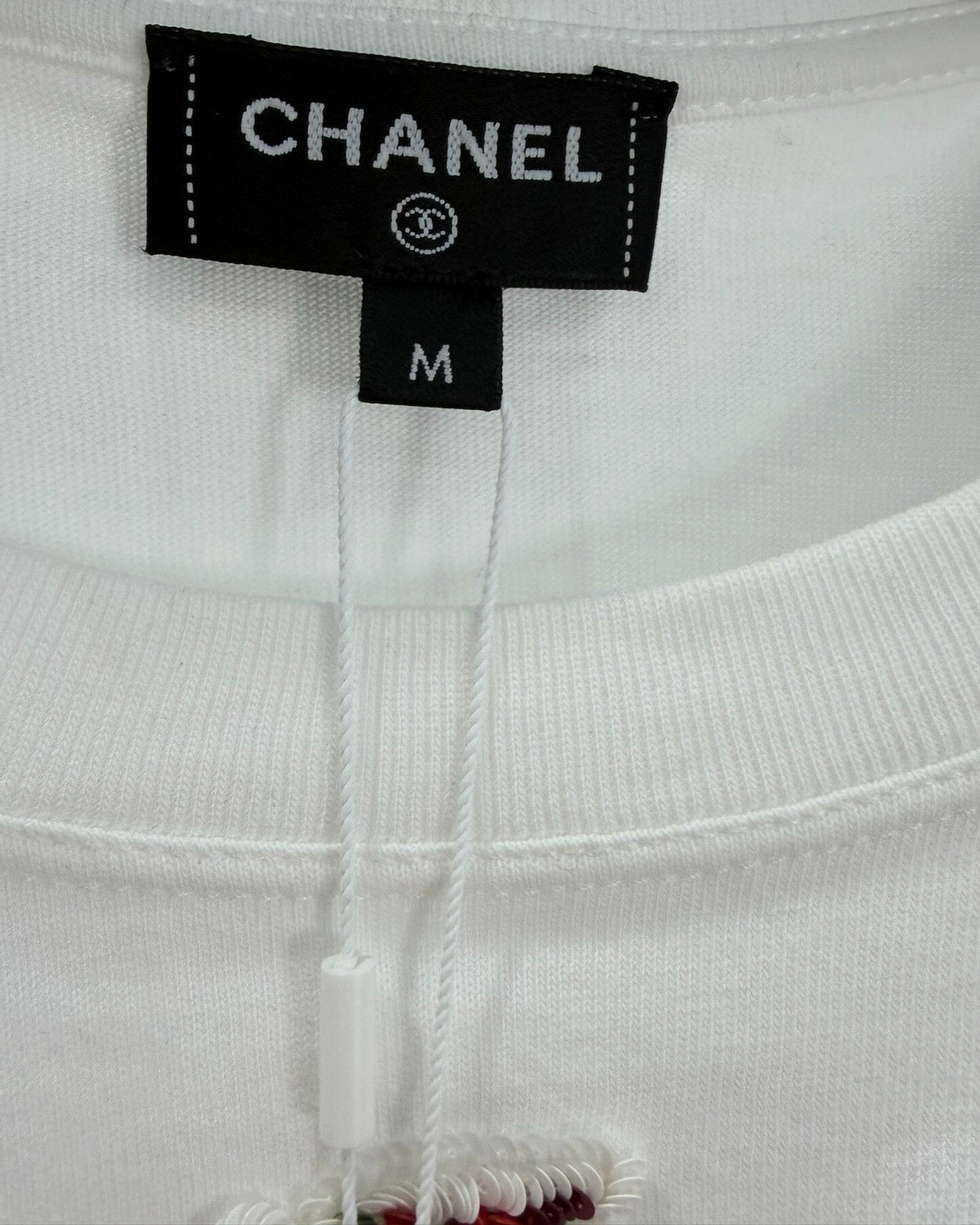 Chanel 24A Sequin T-Shirt White, Multicolor FR 38