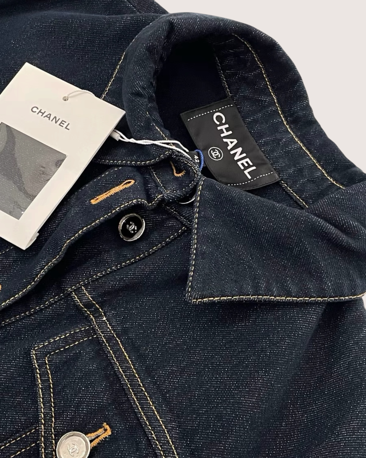 Chanel 25V Denim Jacket Navy FR 42