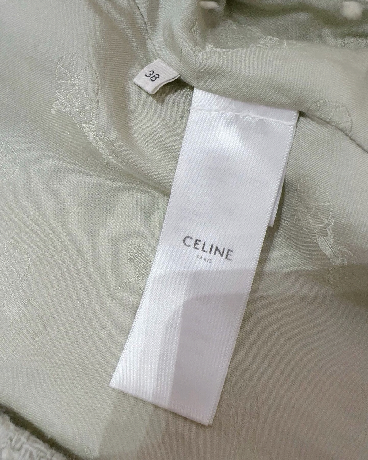 Celine Double-Breasted Tweed Jacket Grey FR 38