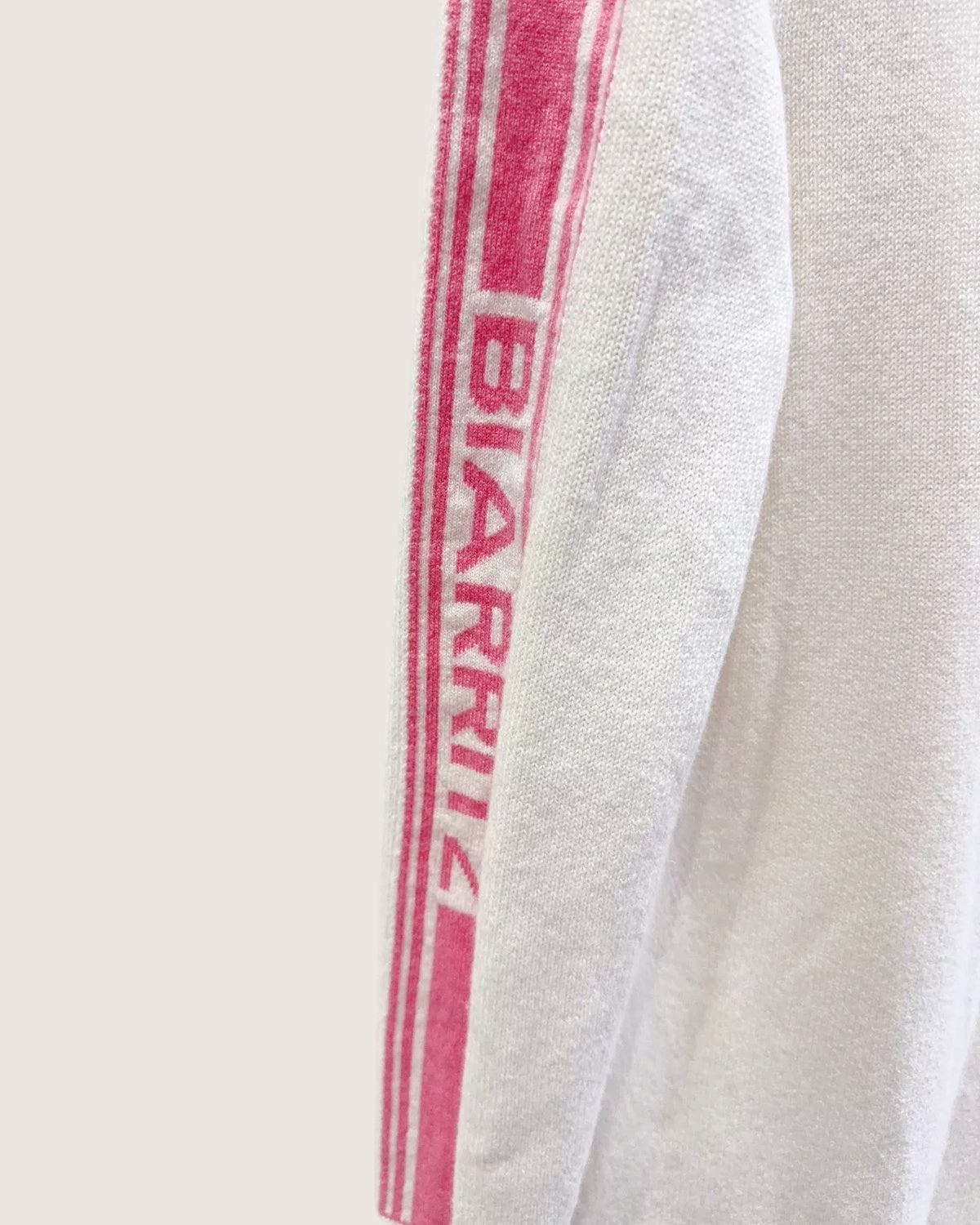 Chanel Long Striped Cardigan White, Pink FR 36