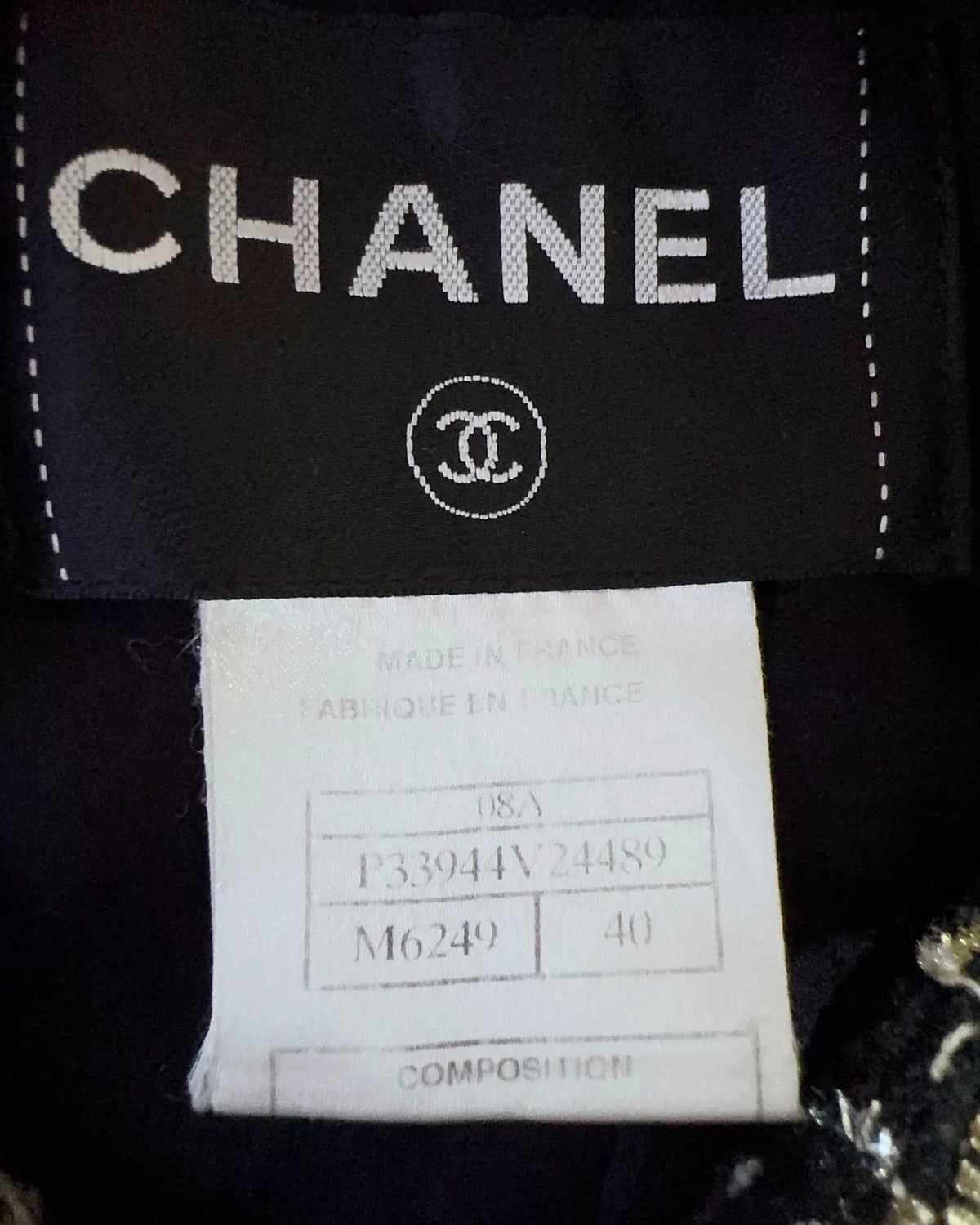 Chanel Plaid Tweed Jacket Navy, White, Multicolor FR 40