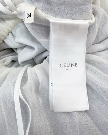 Celine Striped Tiered Mini Dress Blue, White FR 34