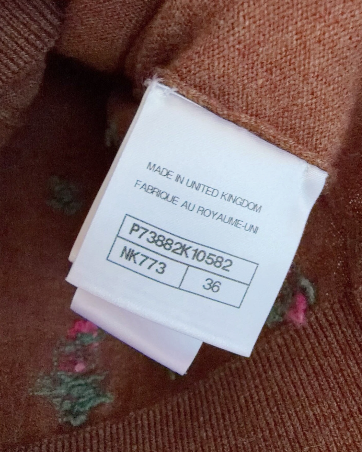 Chanel 22K Cashmere Floral Short-Sleeve Polo Sweater Brown, Pink, Green FR 36