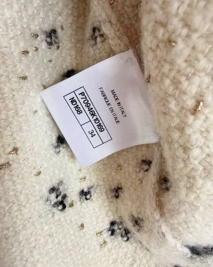 Chanel 21A Four-Pocket Cashmere Cardigan Beige/Ecru, Black, Pink FR 34