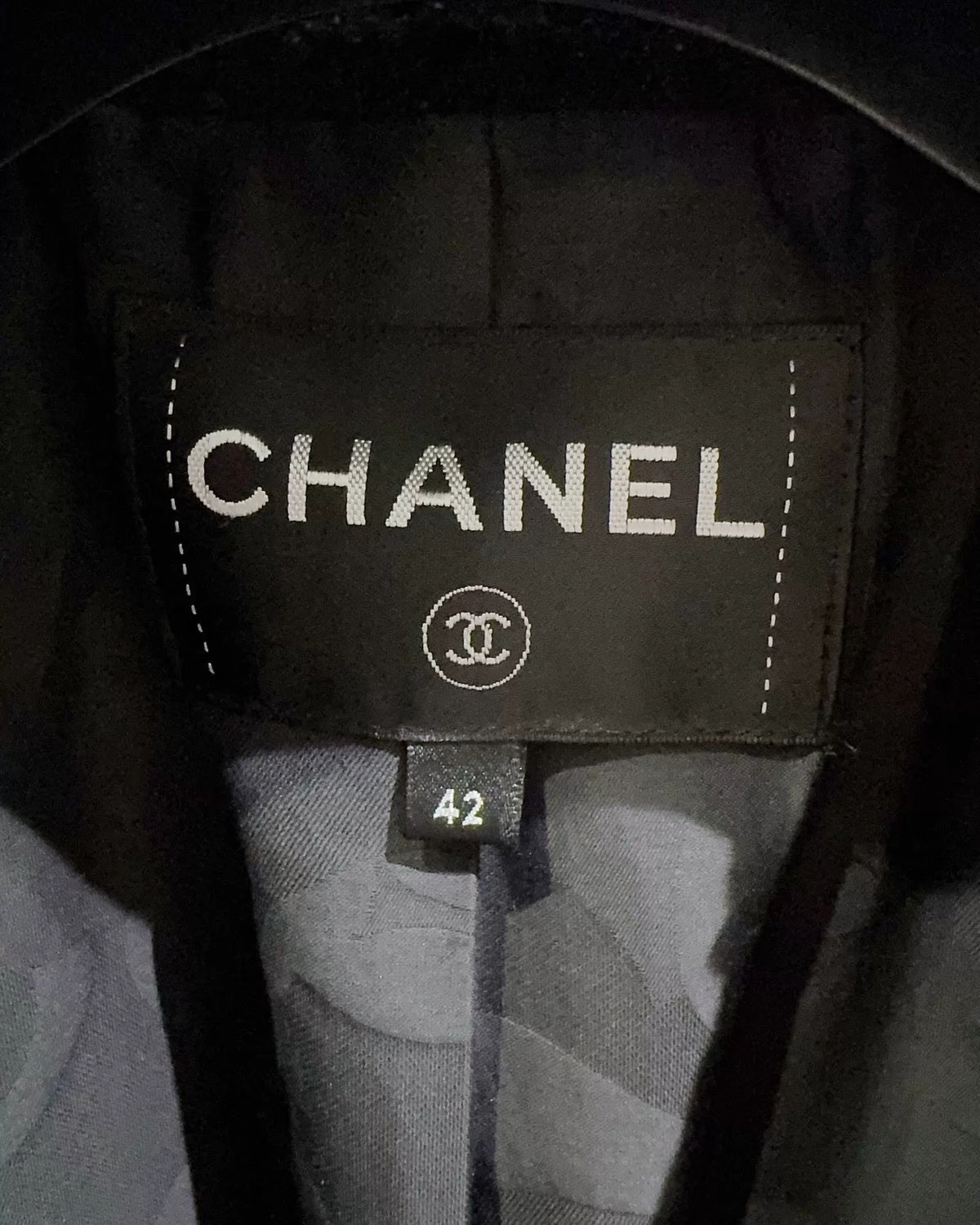 Chanel 22C Tweed Jacket Black, Navy FR 42