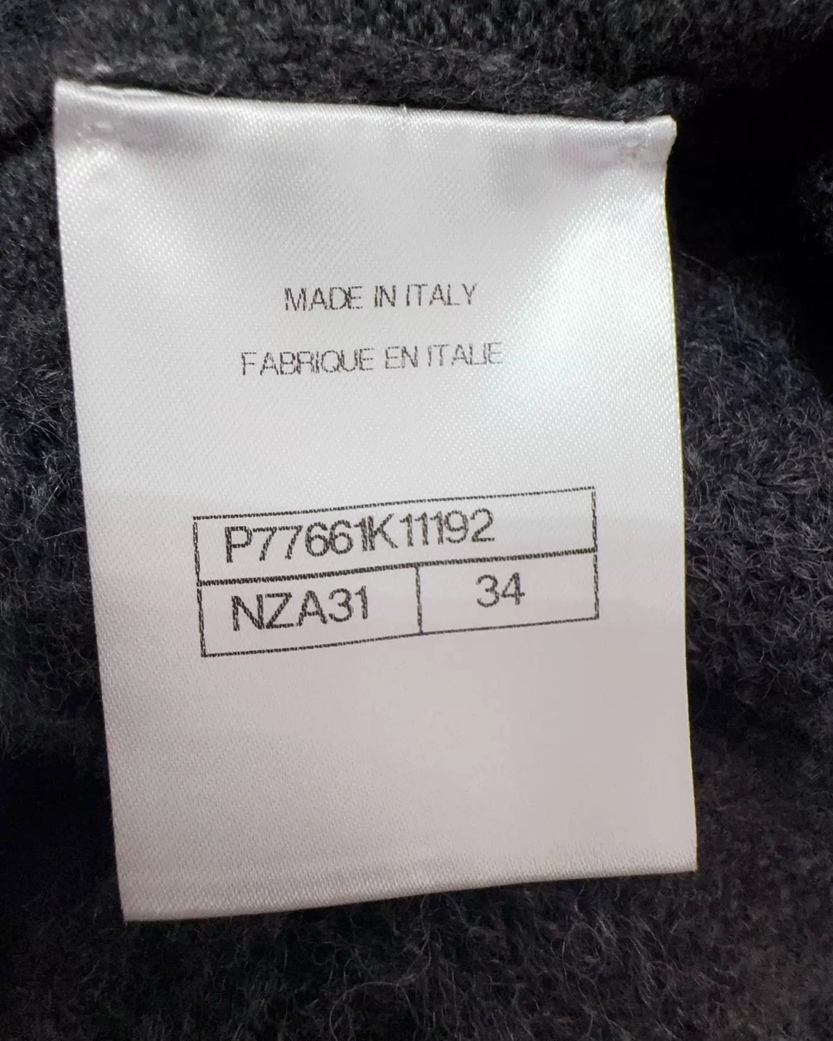 Chanel 24A Wool Cable Sweater Grey FR 34