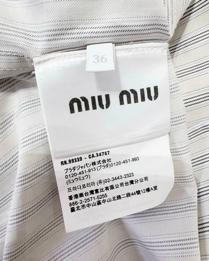 Miu Miu Striped Shirt White, Grey FR 36