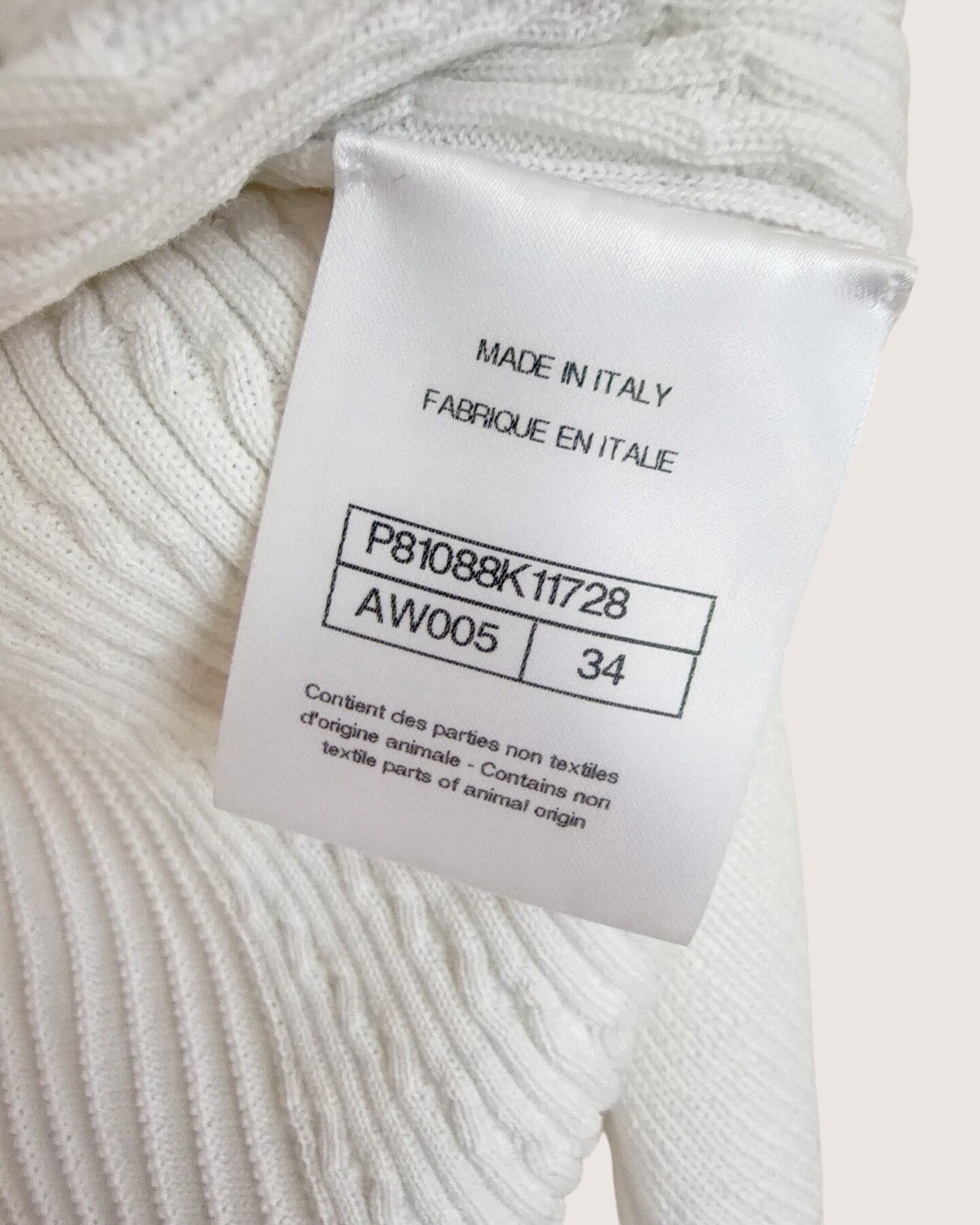Chanel 25B CC Ribbed Tank Mini Dress White FR 34