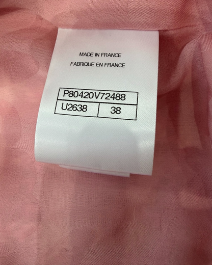 Chanel 25B Tweed Plaid Jacket Pink, White FR 38