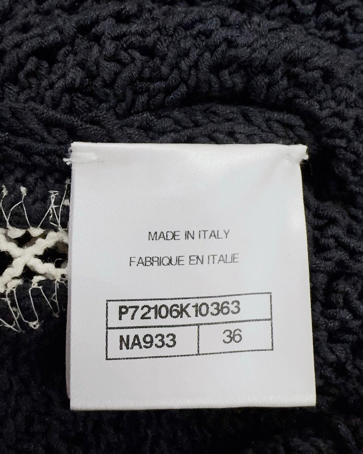 Chanel 22C Contrast-Trim Openwork Mini Dress Black, White FR 36