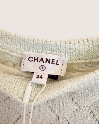 Chanel 23S Quilted Diamond Strappy Mini Dress - Green, view 5
