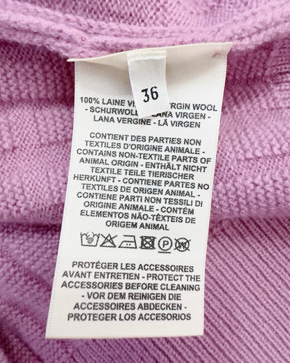 Hermès Wool Logo Cardigan Pink FR 36