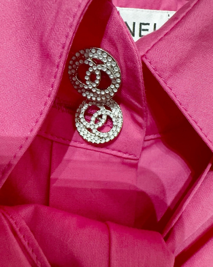 Chanel 21C Crystal CC Shirt Pink FR 34