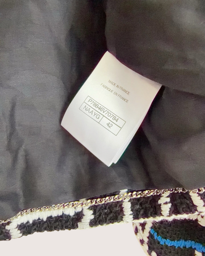 Chanel 25C Tweed Jacket Black, White, Multicolor FR 42