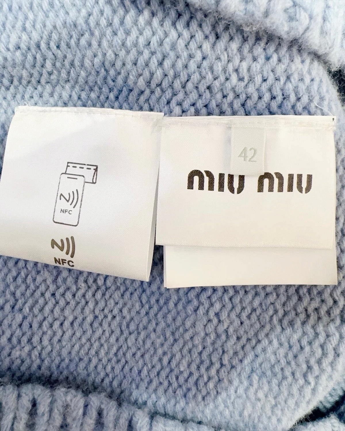 Miu Miu Wool Fair Isle Sweater Blue, White, Navy IT 38