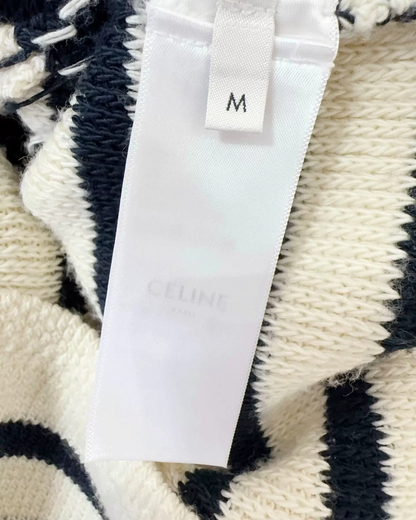 Celine Striped Cardigan Beige/Ecru, Navy FR 38