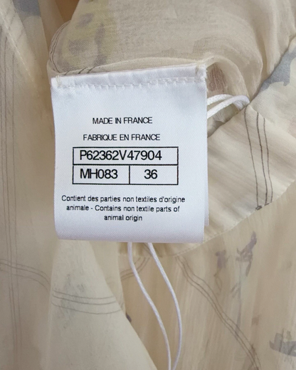 Chanel 19K Ruffle-Trim Belted Maxi Dress Beige/Ecru, Multicolor FR 36