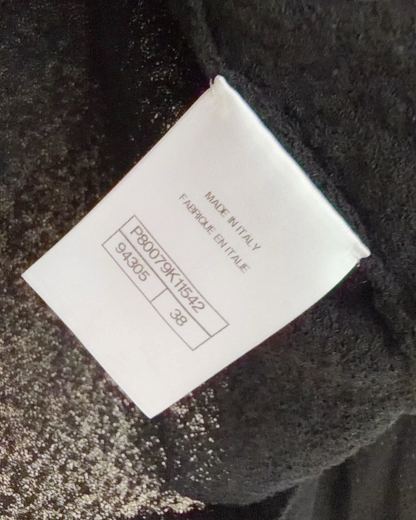 Chanel 25A Ruffle-Trim Cardigan Black FR 38
