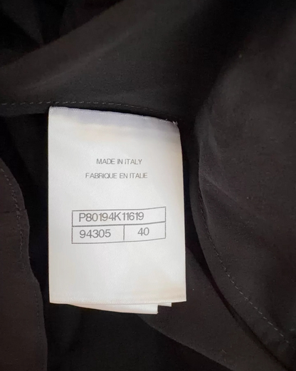 Chanel Short-Sleeve Openwork Logo Dress Black FR 40