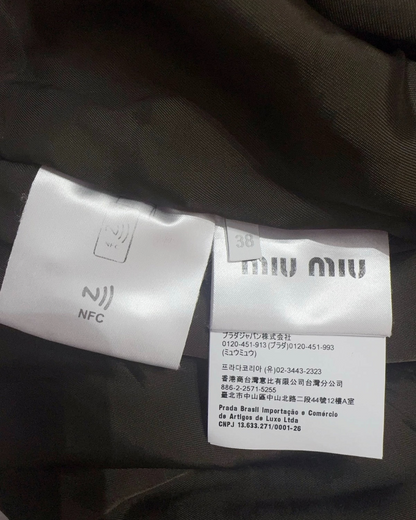Miu Miu Hooded Zip-Up Jacket Grey FR 34