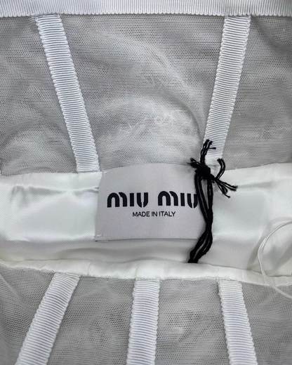 Miu Miu Crystal & Pearls Embellished Mini Dress