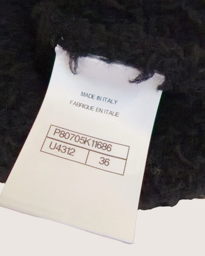 Chanel 25K Cashmere Bouclé Four-Pocket Cardigan Black, Beige/Ecru FR 36