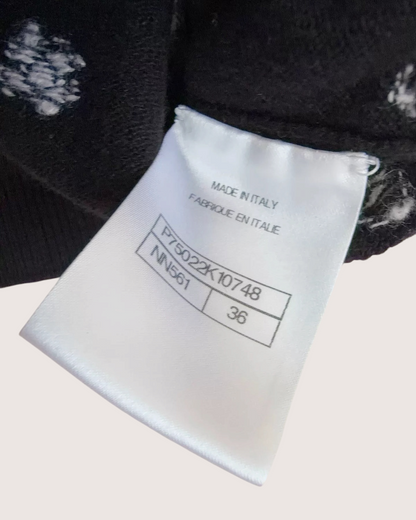 Chanel 23S Embellished Cashmere Bustier Crop Top Black FR 36
