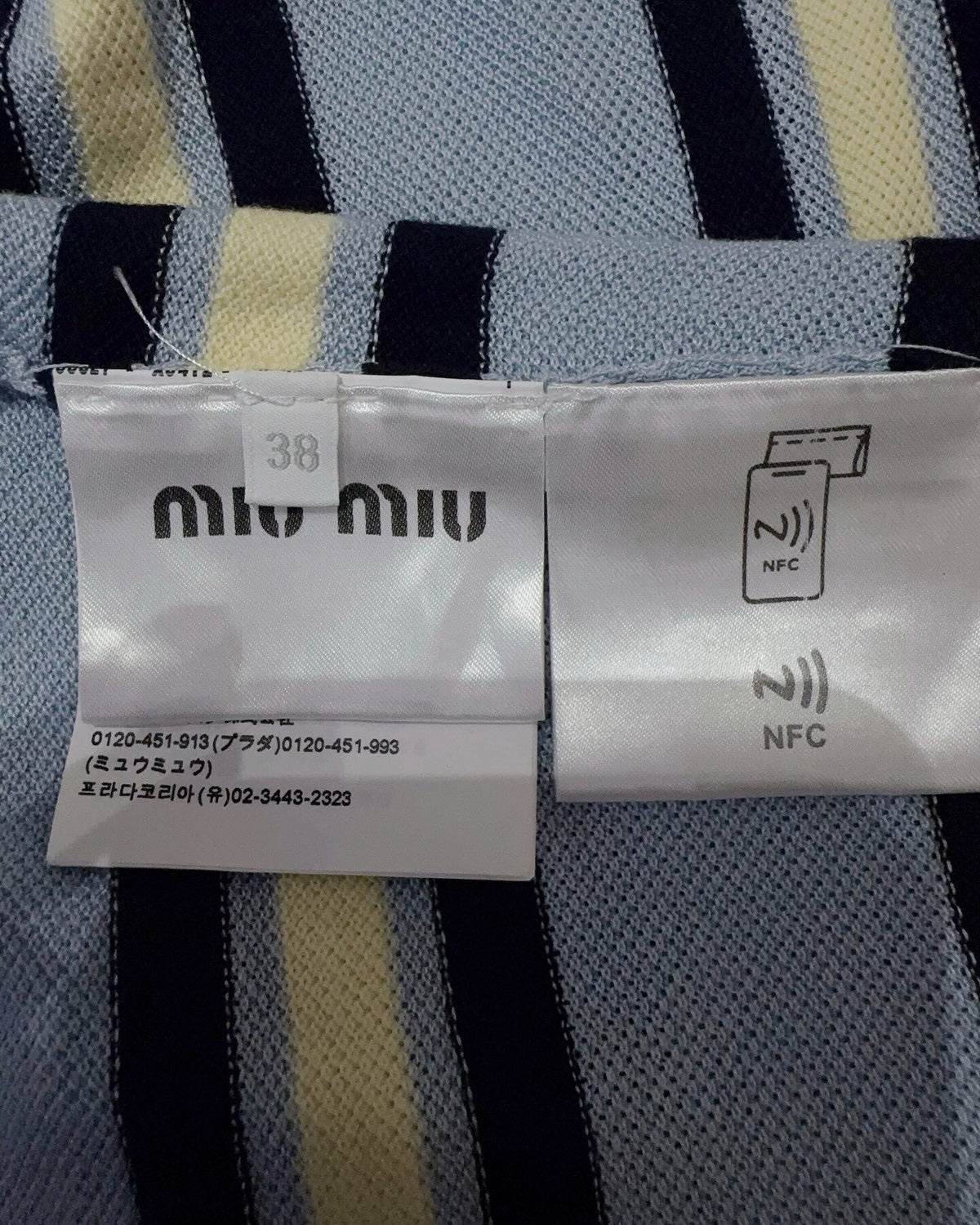 Miu Miu Striped Mini Skirt Blue, Navy, Yellow IT 38