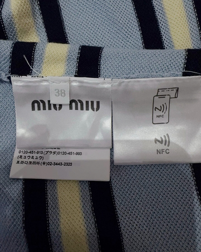 Miu Miu Striped Mini Skirt Blue, Navy, Yellow IT 38