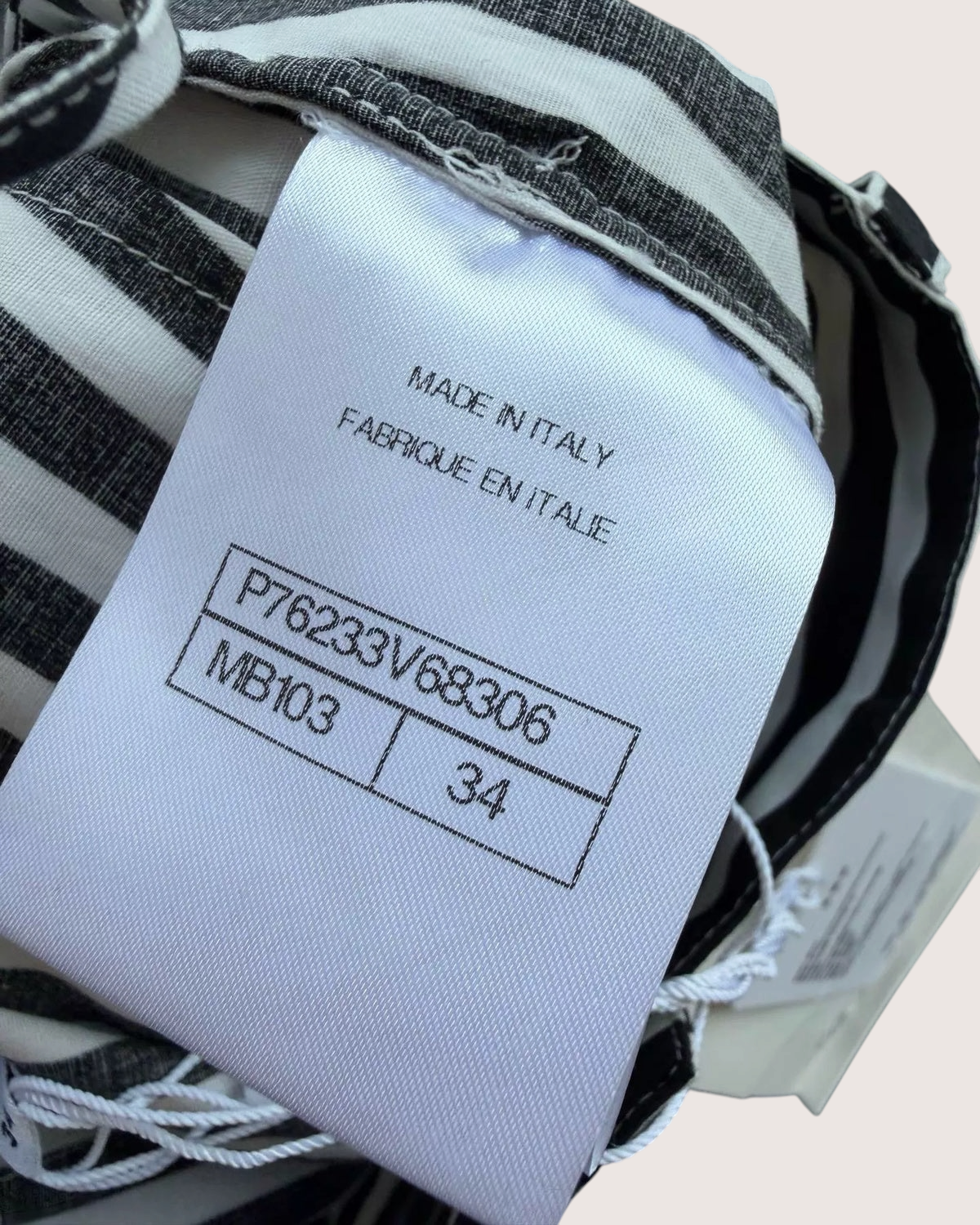 Chanel 25S CC Striped Wide-Leg Trousers Black, White FR 34