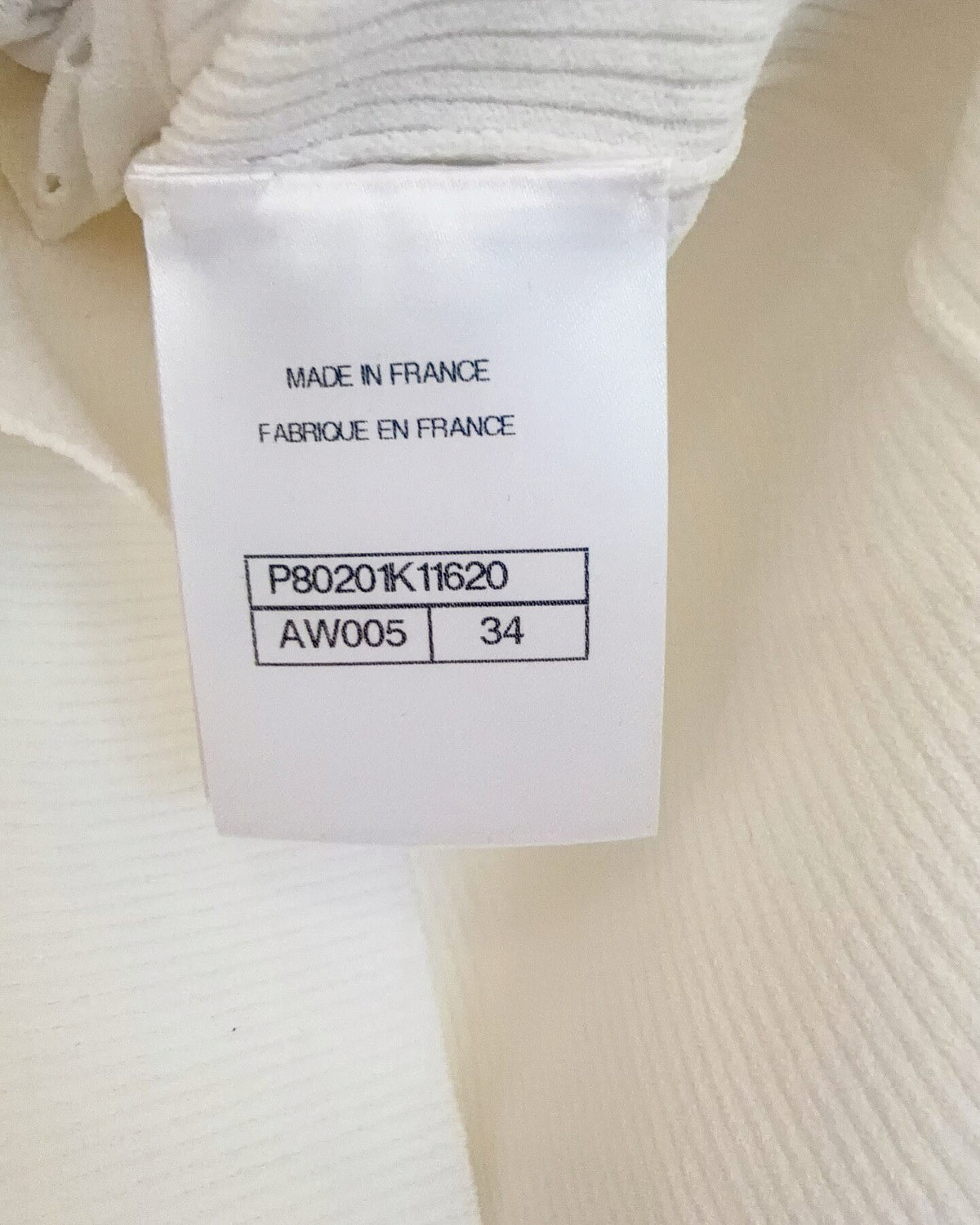 Chanel 25B Short-Sleeve Floral Openwork Top White FR 34