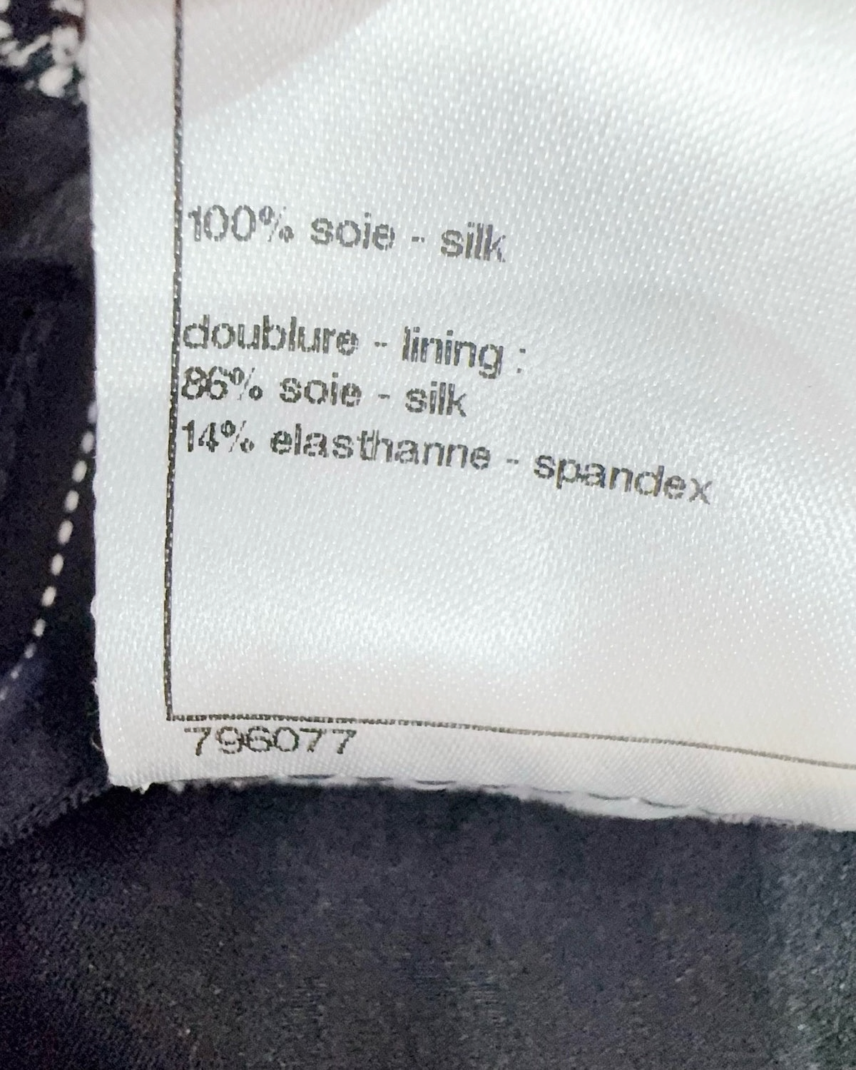 Chanel Tweed Jacket Black, White FR 34