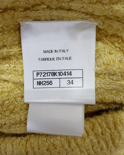 Chanel 22P Tweed Mini Skirt Yellow, White FR 34
