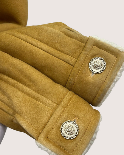 Chanel 20A Shearling Jacket Brown, Beige/Ecru FR 34