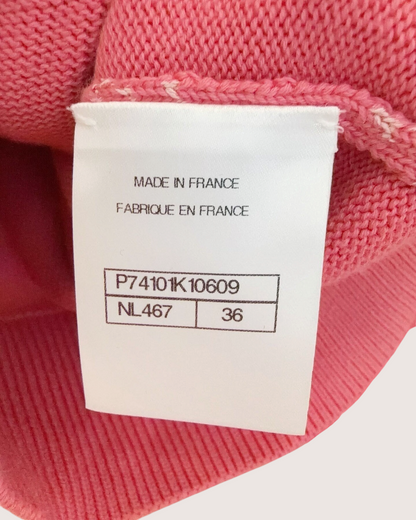 Chanel 23C Icons Cardigan Pink, White FR 36