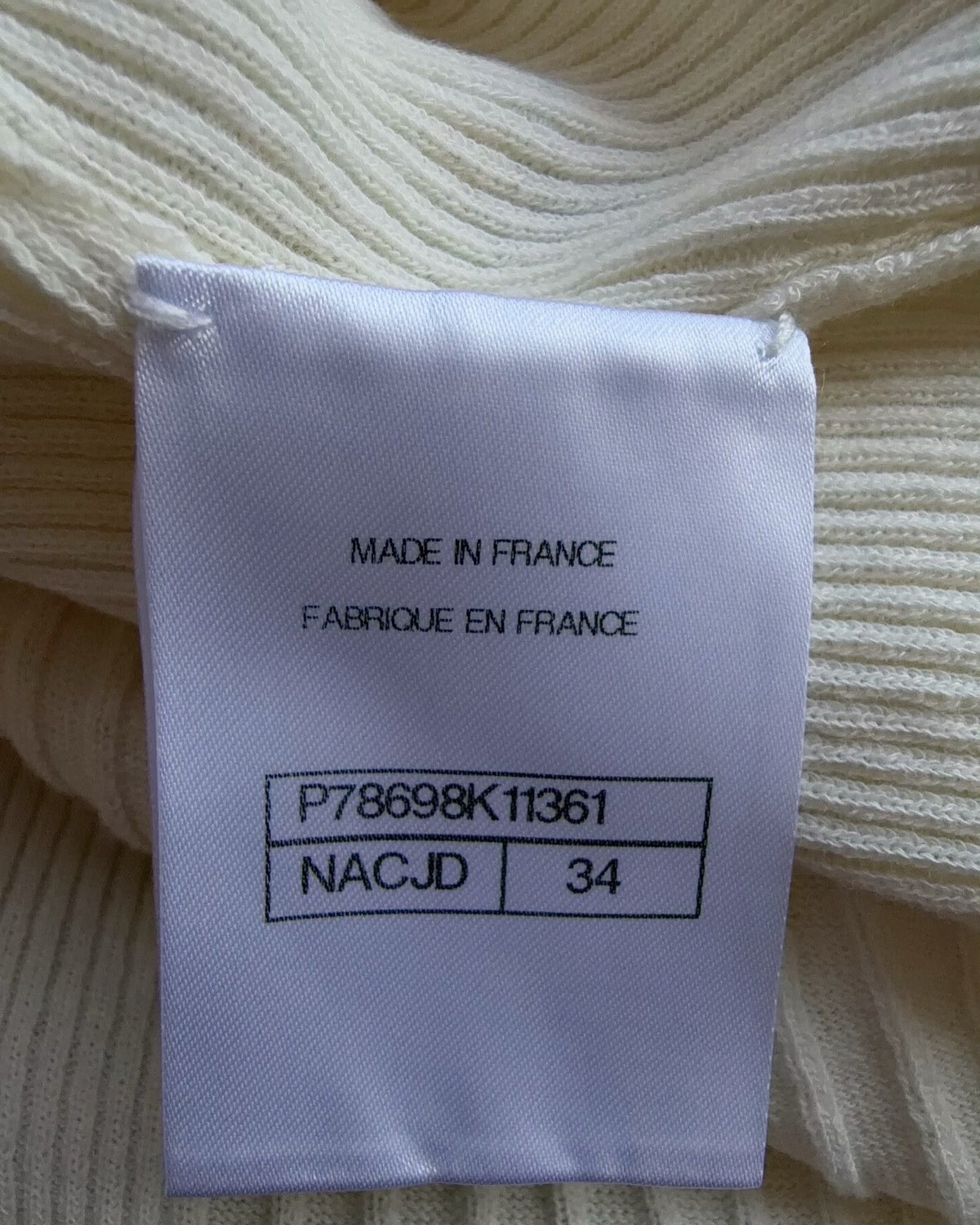 Chanel 25P Fish Motif Short-Sleeve Sweater Beige/Ecru, Pink, Black FR 34