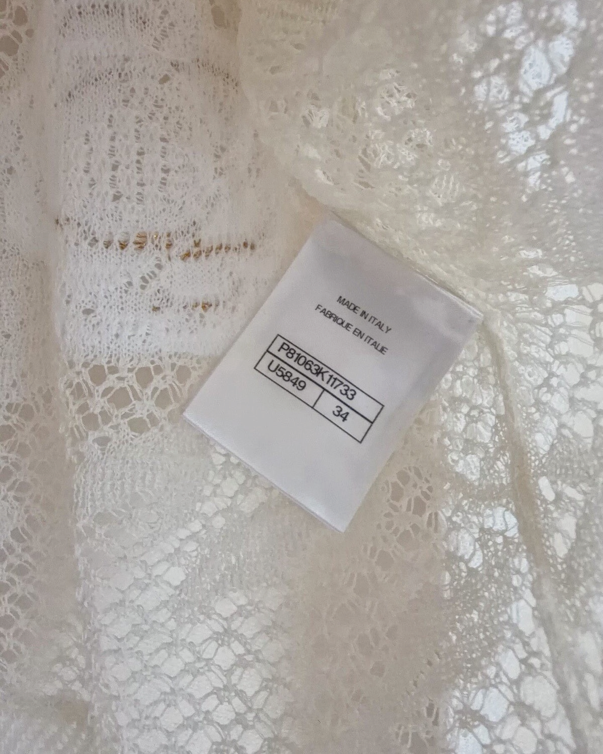Chanel 26C Camellia Cardigan White FR 34