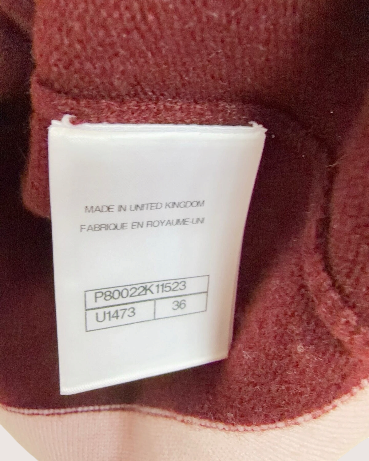 Chanel 25A Cashmere Two-Tone Cropped Top Burgundy, Pink FR 36