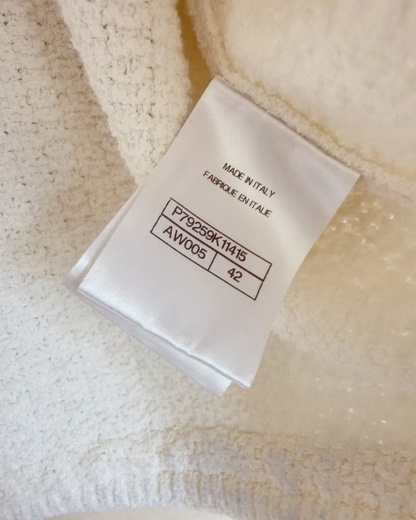Chanel 25P Peter Pan Collar Cardigan White FR 42