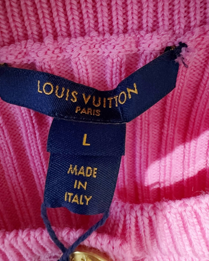 Louis Vuitton Striped Logo Cardigan Pink, Green, Multicolor FR 40