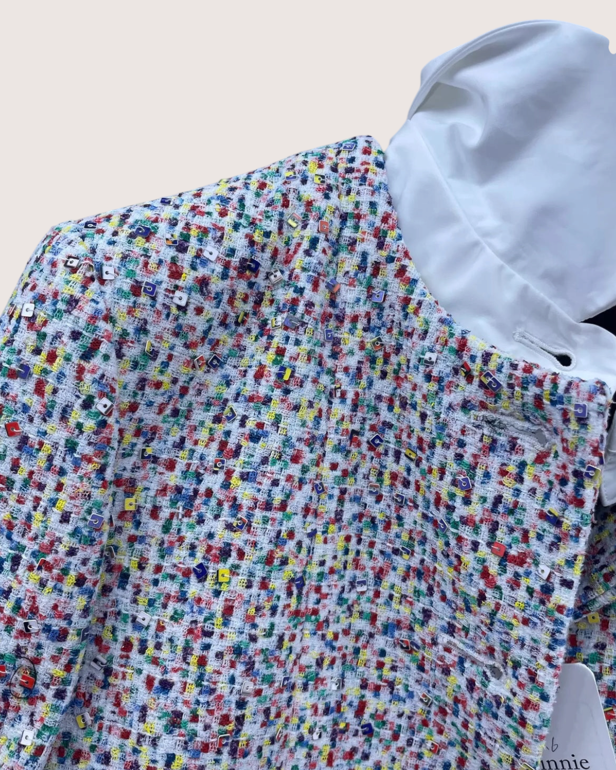 Chanel 25C Sequin Tweed Shirt Jacket